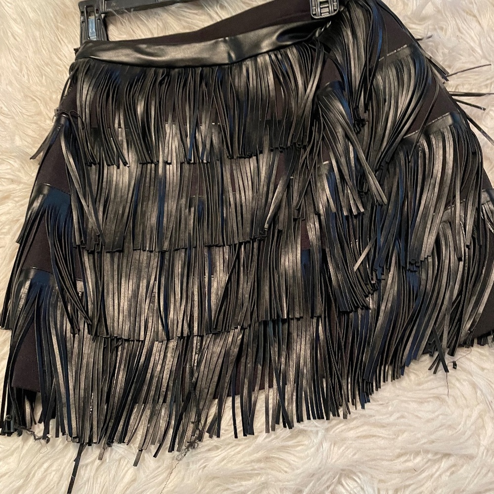 Faux leather mini skirt
